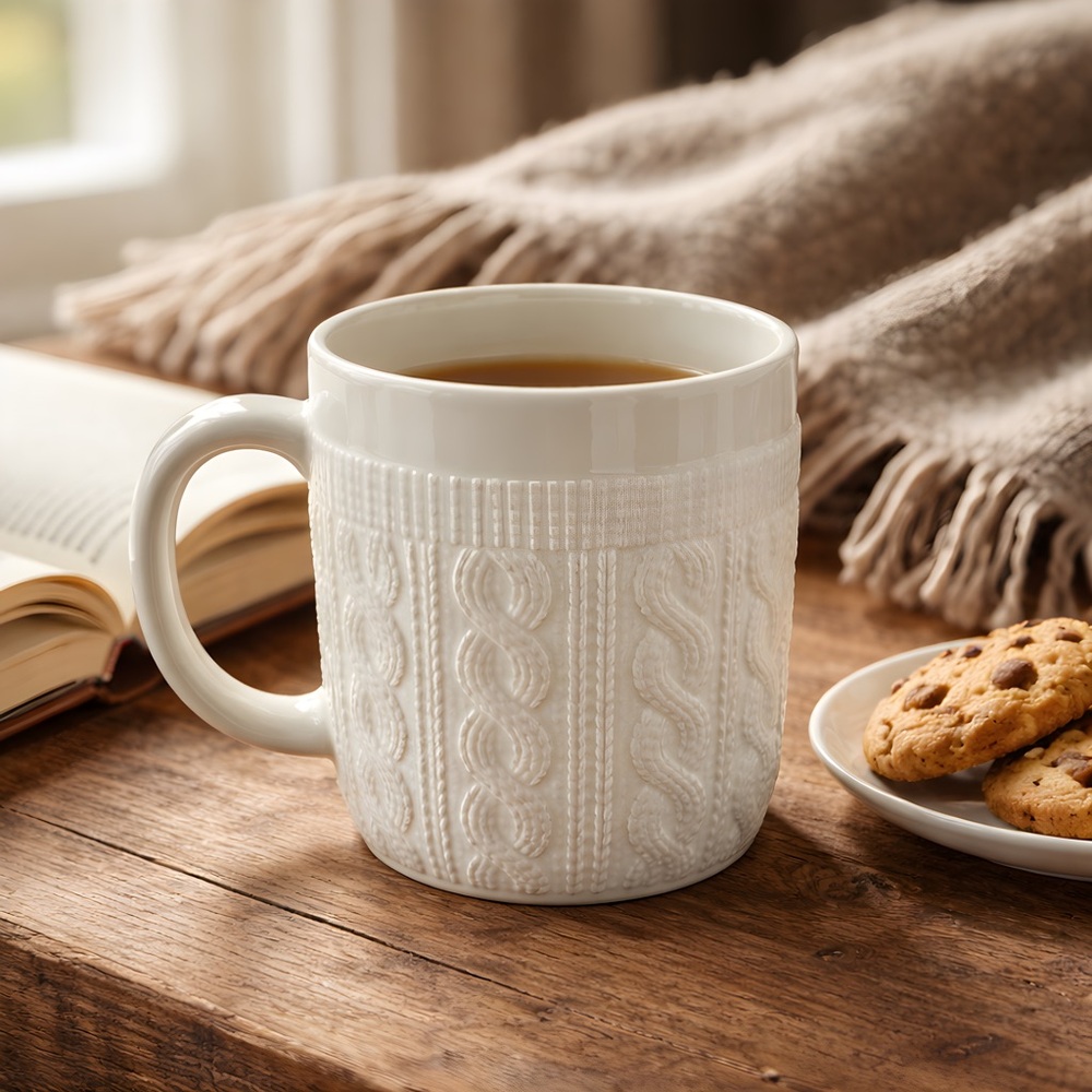 Vintage Avon Sweater Mug with Wooden Lid